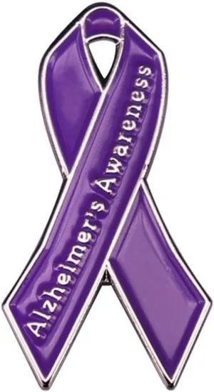 Purple Ribbon Brooches Alzheimer's Awareness Badges Enamel Pins Clothes Bag Lapel Button Pin Jewelry