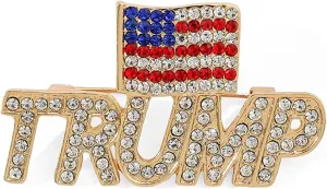 Rhinestone Bowknot USA Flag Brooch Pin for Women Fashion Crystal 4th of July American Patriotic Medal Blue Red Brooches Independence Memorial Day Jewelry