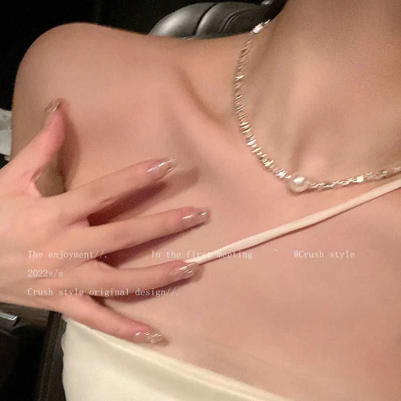 SISSLIA 2023 New Luxury Customized Necklace Pearl Design Rhinestone Fashion Jewelry Necklaces