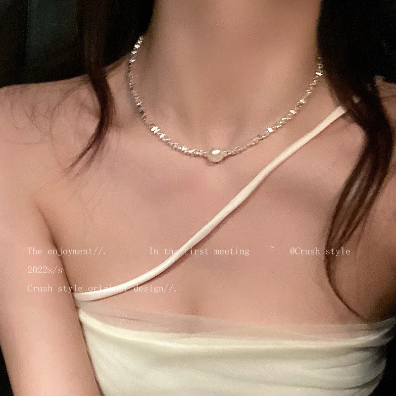 SISSLIA 2023 New Luxury Customized Necklace Pearl Design Rhinestone Fashion Jewelry Necklaces