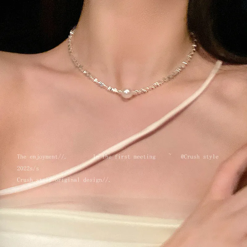 SISSLIA 2023 New Luxury Customized Necklace Pearl Design Rhinestone Fashion Jewelry Necklaces