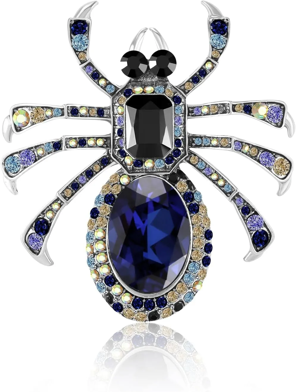 YOQUCOL Spider Crystal Brooches Pins for Women Zirconia Rhinestone Gothic Spider Shape Animal Lapel Brooch